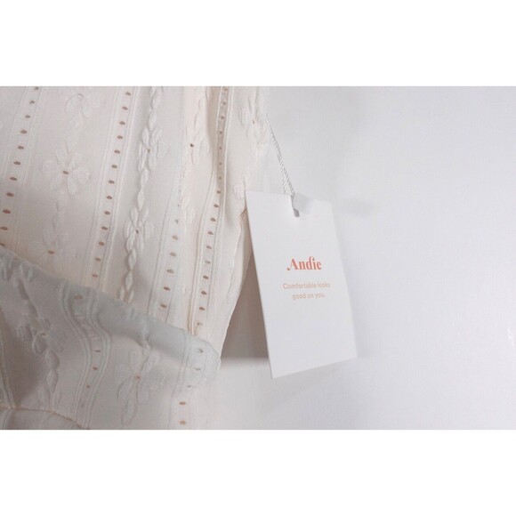 Andie Swim The Belmar One Piece Swimsuit Floral Eyelet Coconut/Cream Size Medium - Picture 3 of 12